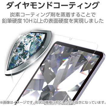 iPad mini(A17 Pro)/第6世代 8.3インチ ガラスフィルム ダイヤモンドコート 貼り付けツール付 指紋防止 エレコム