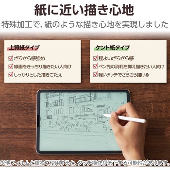 iPad mini(A17 Pro)/第6世代 8.3インチ フィルム 着脱式 上質紙タイプ アンチグレア ブルーライトカット - エレコム