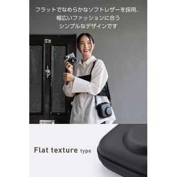 チェキケース instax miniシリーズ対応 カメラケース 写真収納ポケット付き ストラップ付 エレコム