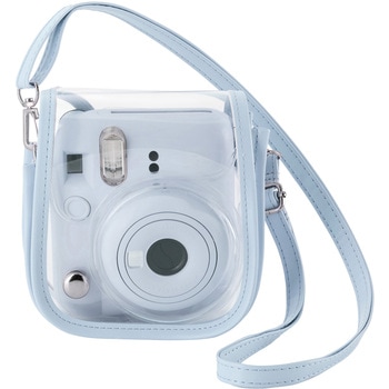 チェキケース instax mini 12専用 クリア カメラケース マグネット式フラップ ストラップ付 エレコム
