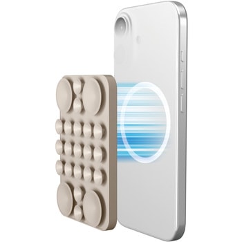 スマホホルダー 吸盤 MagSafe対応 iPhone用 強力固定 動画視聴 自撮り 壁鏡ガラス貼付 シリコン コンパクト エレコム