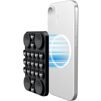 スマホホルダー 吸盤 MagSafe対応 iPhone用 強力固定 動画視聴 自撮り 壁鏡ガラス貼付 シリコン コンパクト - エレコム