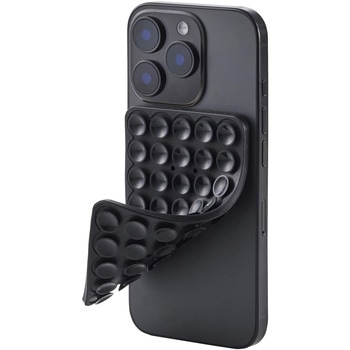 スマホホルダー 両面吸盤 全機種対応 強力固定 動画視聴 自撮り 壁鏡ガラス貼付 シリコン コンパクト - エレコム