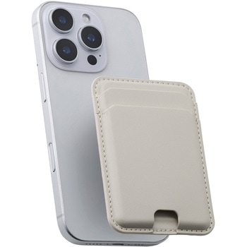 MagSafe カードケース iPhone用 2枚収納 レザー風 薄型 マグネット脱着 オープンポケット スマホカード入れ - エレコム