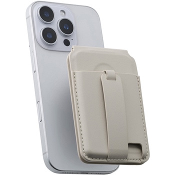 MagSafe カードケース スタンド iPhone用 磁気防止シート付 3枚収納 マット素材 バンド付 MAGKEEP エレコム