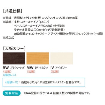 福祉・医療施設テーブル 車椅子用 900×600×660～800mm FIT-0960Qシリーズ ニシキ工業