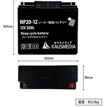 50W ソーラー20Ah バッテリーセット KAUSMEDIA