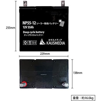 100Wソーラー55Ahバッテリーセット KAUSMEDIA