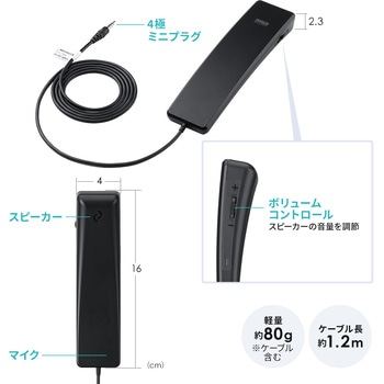 ハンドセット 4極対応 サンワダイレクト