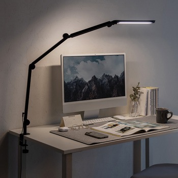 LEDライト クランプ固定式 4段階調光調色 サンワダイレクト