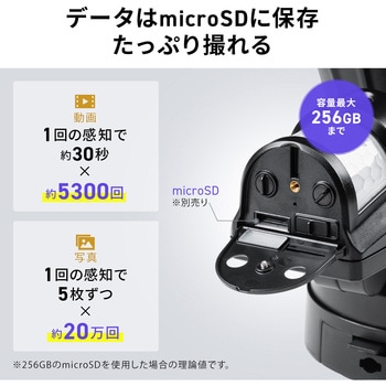 LEDライト 人感センサー付き カメラ付き サンワダイレクト