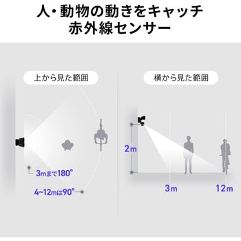 LEDライト 人感センサー付き カメラ付き サンワダイレクト
