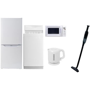 家電セット 寮 オフィス 事務所 新生活家電 5点セット (6kg洗濯機 106L冷蔵庫 電子レンジ 電気ケトル 軽量クリーナー) YAMAZEN(山善)