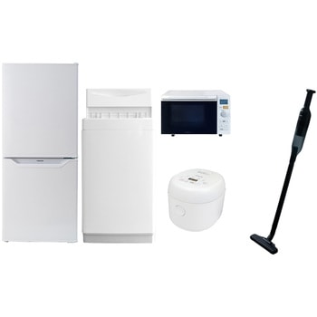 家電セット 寮 オフィス 事務所 新生活家電 5点セット (6kg洗濯機 106L冷蔵庫 オーブンレンジ 炊飯器 軽量クリーナー) YAMAZEN(山善)