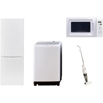 家電セット 寮 オフィス 事務所 新生活家電 4点セット (8kg洗濯機 173L冷蔵庫 電子レンジ スティッククリーナー) YAMAZEN(山善)