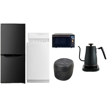 家電セット 寮 オフィス 事務所 新生活家電 5点セット (6kg洗濯機 106L冷蔵庫 オーブンレンジ 炊飯器 温調ケトル) YAMAZEN(山善)