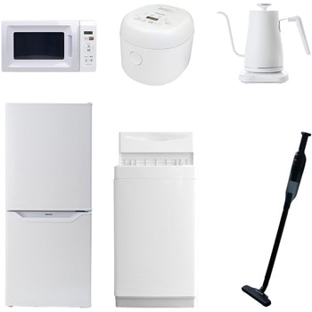 家電セット 寮 オフィス 事務所 新生活家電 6点セット (6kg洗濯機 106L冷蔵庫 電子レンジ 炊飯器 温調ケトル 軽量クリーナー) YAMAZEN(山善)