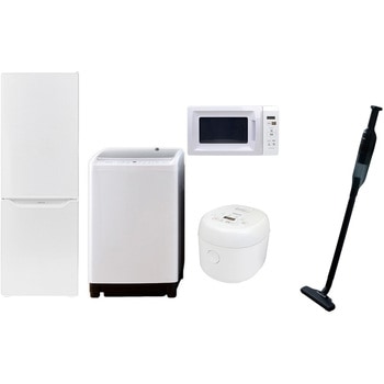 家電セット 寮 オフィス 事務所 新生活家電 5点セット (8kg洗濯機 173L冷蔵庫 電子レンジ 炊飯器 軽量クリーナー) YAMAZEN(山善)