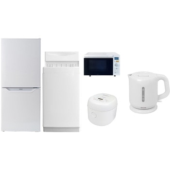 家電セット 寮 オフィス 事務所 新生活家電 5点セット (6kg洗濯機 106L冷蔵庫 オーブンレンジ 炊飯器 電気ケトル) YAMAZEN(山善)