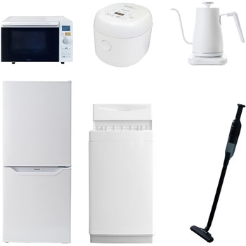 家電セット 寮 オフィス 事務所 新生活家電 6点セット (6kg洗濯機 106L冷蔵庫 オーブンレンジ 炊飯器 温調ケトル 軽量クリーナー) YAMAZEN(山善)
