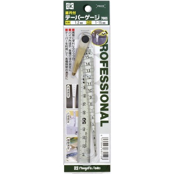 1-15mm[直尺付]テーパーゲージ エスコ
