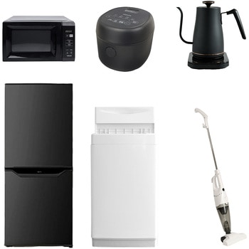 家電セット 寮 オフィス 事務所 新生活家電 6点セット (6kg洗濯機 106L冷蔵庫 電子レンジ 炊飯器 温調ケトル スティッククリーナー) YAMAZEN(山善)