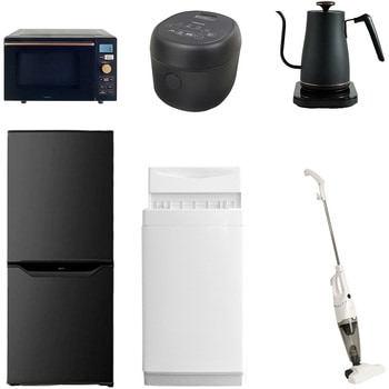 家電セット 寮 オフィス 事務所 新生活家電 6点セット (6kg洗濯機 106L冷蔵庫 オーブンレンジ 炊飯器 温調ケトル スティッククリーナー) YAMAZEN(山善)