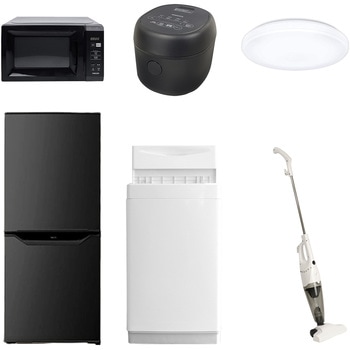 家電セット 寮 オフィス 事務所 新生活家電 6点セット (6kg洗濯機 106L冷蔵庫 電子レンジ 炊飯器 シーリングライト スティッククリーナー) YAMAZEN(山善)