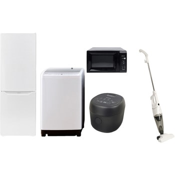 家電セット 寮 オフィス 事務所 新生活家電 5点セット (8kg洗濯機 173L冷蔵庫 電子レンジ 炊飯器 スティッククリーナー) - YAMAZEN(山善)