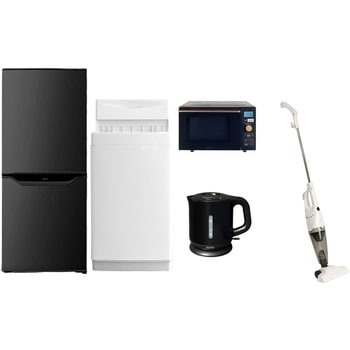 家電セット 寮 オフィス 事務所 新生活家電 5点セット (6kg洗濯機 106L冷蔵庫 オーブンレンジ 電気ケトル スティッククリーナー) YAMAZEN(山善)