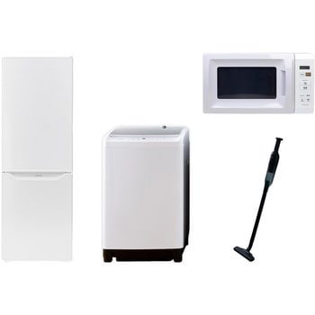 家電セット 寮 オフィス 事務所 新生活家電 4点セット (8kg洗濯機 173L冷蔵庫 電子レンジ 軽量クリーナー) YAMAZEN(山善)