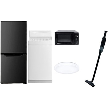 家電セット 寮 オフィス 事務所 新生活家電 5点セット (6kg洗濯機 106L冷蔵庫 電子レンジ シーリングライト 軽量クリーナー) YAMAZEN(山善)