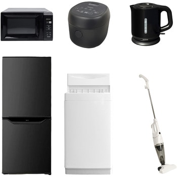 家電セット 寮 オフィス 事務所 新生活家電 6点セット (6kg洗濯機 106L冷蔵庫 電子レンジ 炊飯器 電気ケトル スティッククリーナー) YAMAZEN(山善)