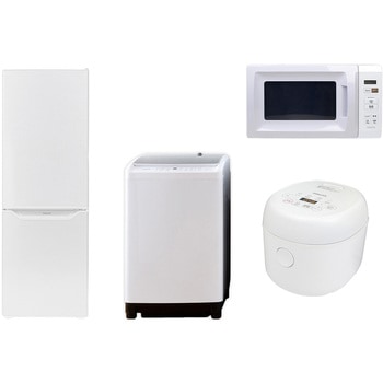 家電セット 寮 オフィス 事務所 新生活家電 4点セット (8kg洗濯機 173L冷蔵庫 電子レンジ 炊飯器) YAMAZEN(山善)
