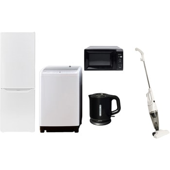 家電セット 寮 オフィス 事務所 新生活家電 5点セット (8kg洗濯機 173L冷蔵庫 電子レンジ 電気ケトル スティッククリーナー) YAMAZEN(山善)