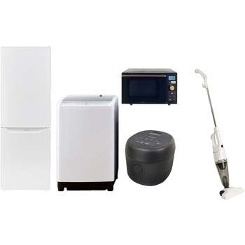 家電セット 寮 オフィス 事務所 新生活家電 5点セット (8kg洗濯機 173L冷蔵庫 オーブンレンジ 炊飯器 スティッククリーナー) YAMAZEN(山善)