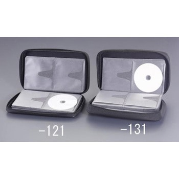 175x55x300mm CD/DVD/BDケース(56枚/ブラック) エスコ