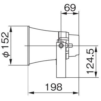 EA763CS-6A 5W 防滴型スピーカー エスコ 寸法Φ152×198mm EA763CS-6A