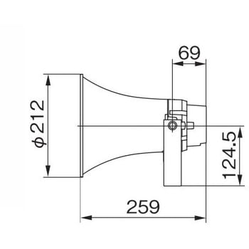 EA763CS-8A 10W トランス付スピーカー エスコ 寸法Φ212×259mm EA763CS