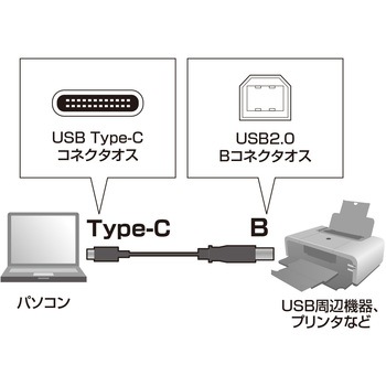 1m USBケーブル (CBタイプ) エスコ