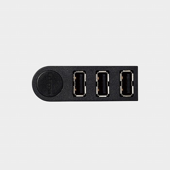 [3ポート] USB2.0ハブ(ブラック) エスコ