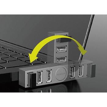 [3ポート] USB2.0ハブ(ブラック) エスコ