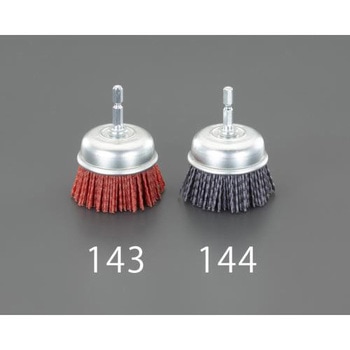 65mm/# 80六角軸軸付ブラシ(カップ型/砥粒ナイロン) エスコ