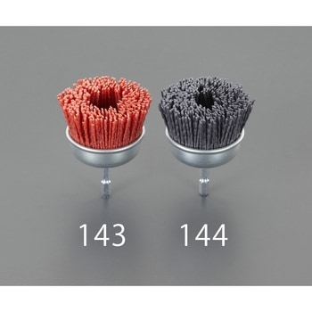 65mm/# 80六角軸軸付ブラシ(カップ型/砥粒ナイロン) エスコ