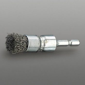 20mm 六角軸 軸付ブラシ(エンド型/スチール) エスコ