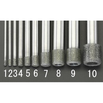 2.5x 4.0x 60mm ダイヤモンドバー(2mm軸) エスコ