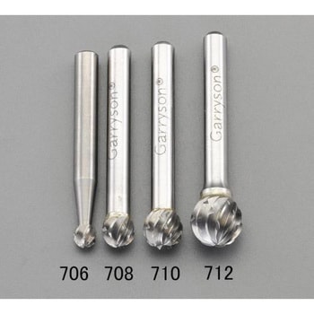 [快削] 6x5.4mm/6mm軸 超硬カッター(鉄・鋳物用) エスコ