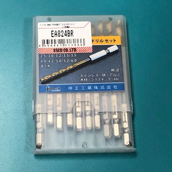 2.5-6.0mm/10本組 ドリル(チタンコート/六角軸) エスコ