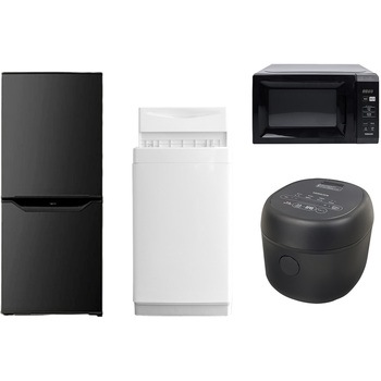 家電セット 寮 オフィス 事務所 新生活家電 4点セット (106L冷蔵庫 6kg洗濯機 電子レンジ 3合炊き炊飯器) YAMAZEN(山善)