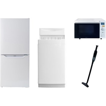 家電セット 寮 オフィス 事務所 新生活家電 4点セット (6kg洗濯機 106L冷蔵庫 オーブンレンジ 軽量クリーナー) YAMAZEN(山善)